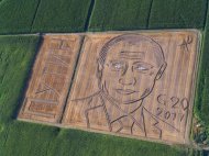 Достал: в Италии фермер трактором «нарисовал» Путина