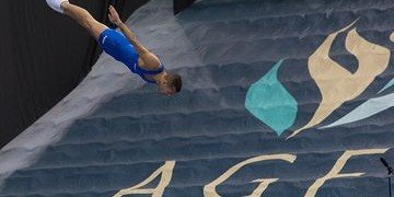 АЗЕРБАЙДЖАН. В Баку в финале в синхронных прыжках на батуте победили японские спортсмены