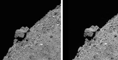 NASA показало изображение гигантского валуна на поверхности астероида Бенну