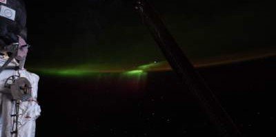 Северное сияние сфотографировали с борта МКС