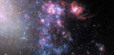 Hubble снял место столкновения крупных галактик