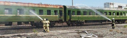 ЧЕЧНЯ. В столице Чечни провели тренировку по ликвидации пожара в пассажирском поезде