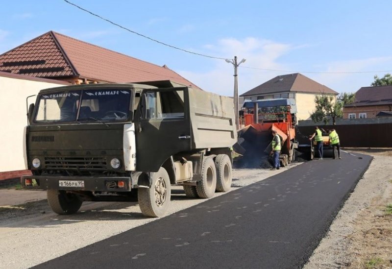 ЧЕЧНЯ. В Октябрьском районе Грозного ведётся строительство дорог в рамках регионального проекта «Жильё Чеченской Республики».