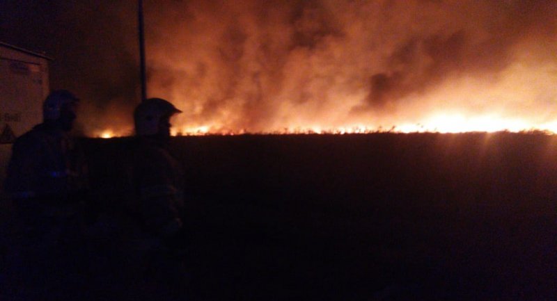 КРАСНОДАР. Губернатор поручил усилить пожарные расчеты на месте крупного возгорания в плавнях Анапы