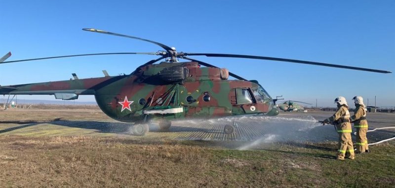 ЧЕЧНЯ. В Чеченской Республике военнослужащие и сотрудники ОГВ(с) провели противопожарную тренировку