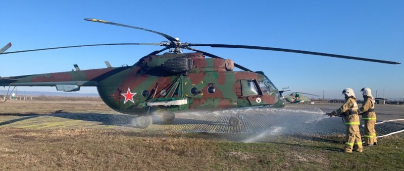 ЧЕЧНЯ. В Чечне военнослужащие и сотрудники ОГВ(с) провели учения по противопожарной безопасности