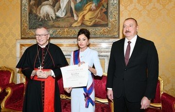АЗЕРБАЙДЖАН. Мехрибан Алиева была награждена Большим крестом ордена Пия IX