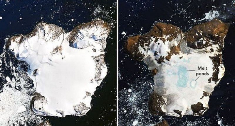 NASA показало таяние шапки льда на острове в Антарктиде