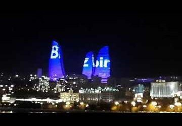 АЗЕРБАЙДЖАН. "Вместе мы сила": "Пламенные башни" в Баку осветились призывами к борьбе с коронавирусом