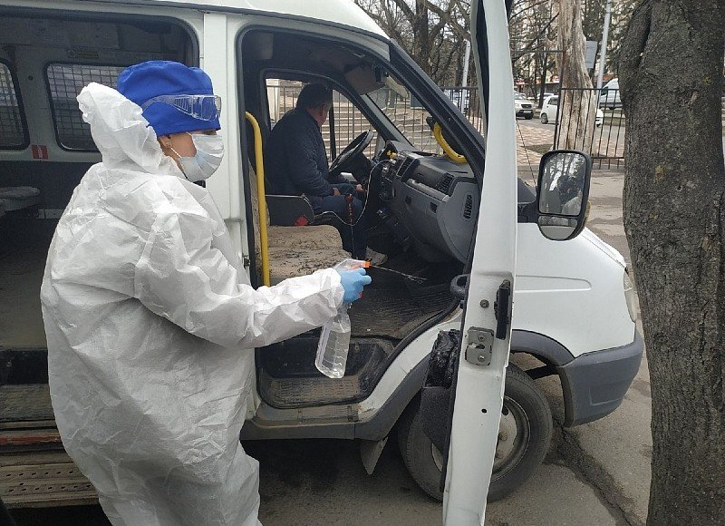 СТАВРОПОЛЬЕ. На Ставрополье проводят дезинфекцию пассажирского транспорта, следующего по межмуниципальным маршрутам
