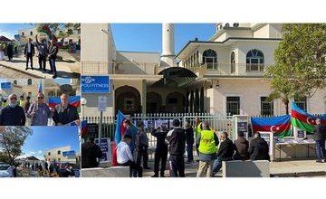 КАРАБАХ. Акцию протеста против военных провокаций Армении провели перед мечетью в Сиднее