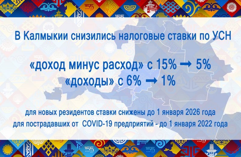 КАЛМЫКИЯ. В Республике Калмыкия снизили ставки УСН до минимальных значений