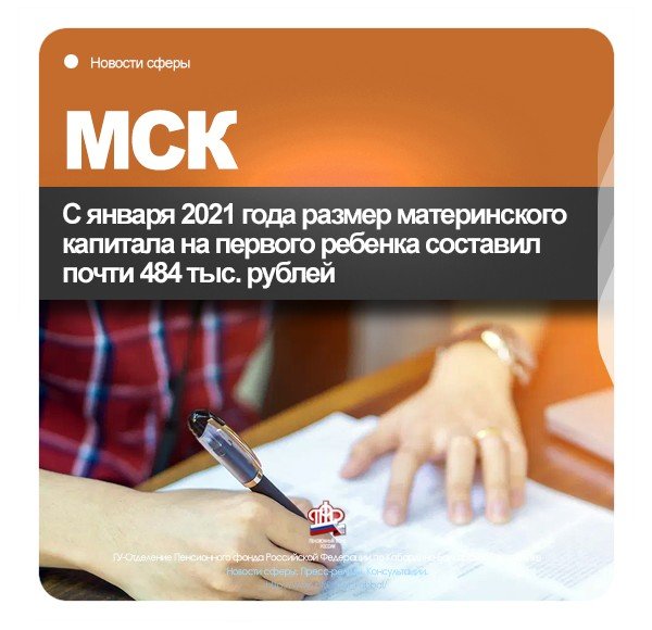 КБР. С января 2021 года размер материнского капитала на первого ребенка составил почти 484 тыс. рублей