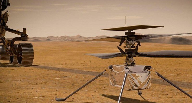 Вертолет NASA Ingenuity приземлился на поверхность Марса
