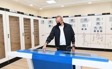 АЗЕРБАЙДЖАН. Президент Азербайджана и Первая леди открыли подстанцию "Физули"