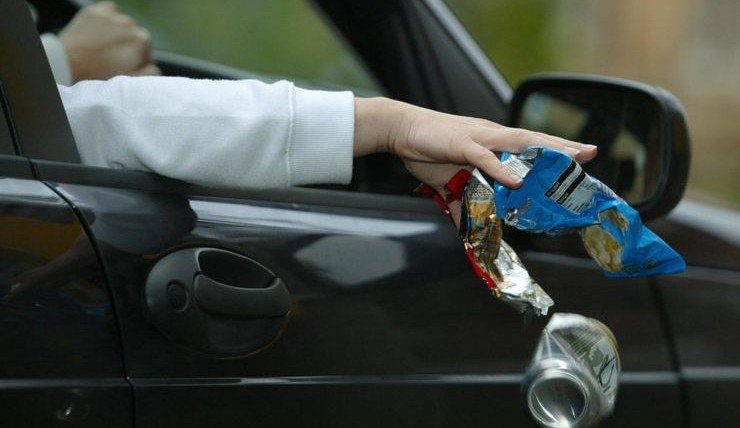 В РФ принят закон о штрафах за выброс мусора из машин