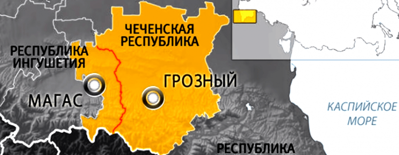 карта Чечни