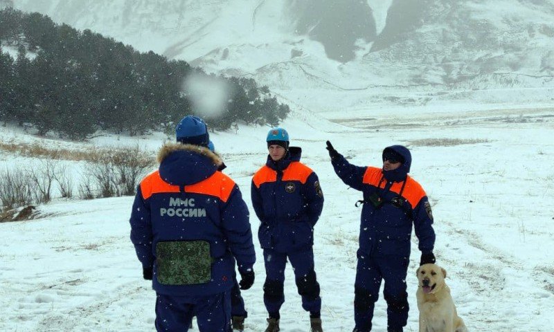 ЧЕЧНЯ. В горах Чеченской Республики спасатели МЧС провели тренировку по спасению пострадавшего